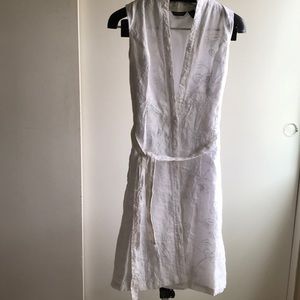 White linen dress with embroidery